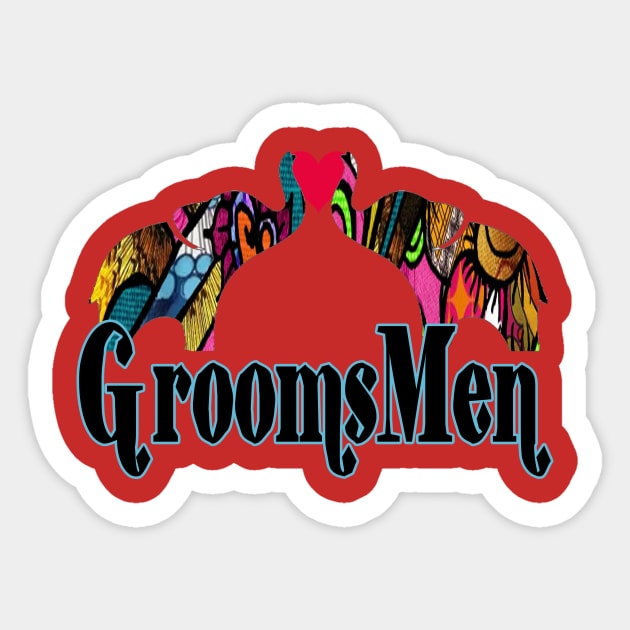 Groomsmen love elephants Sticker by artbyomega